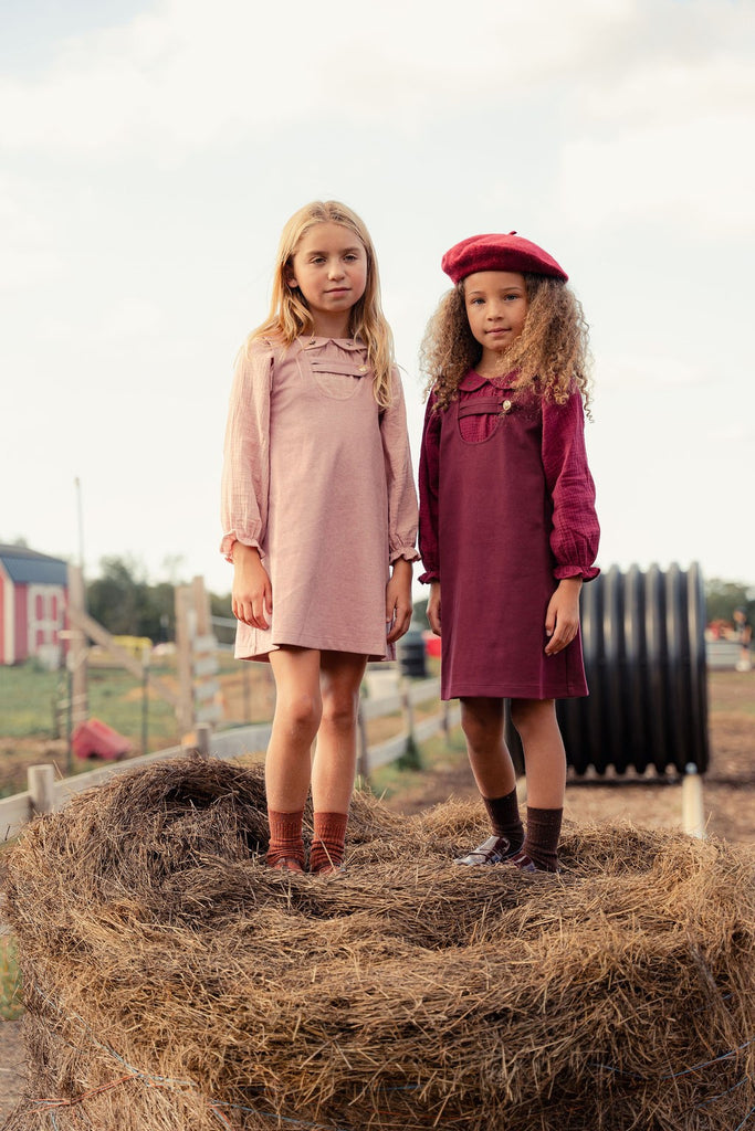 Mini Nod Girls Wool Light Pink Jumper with Shirt