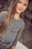 Coco Blanc Ruffle Bib Grey Sweater