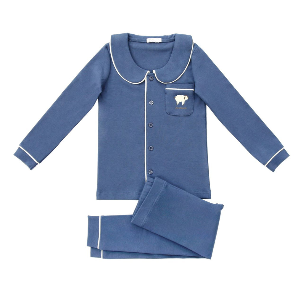 Coco Blanc Collared Navy Pajamas  FINAL SALE