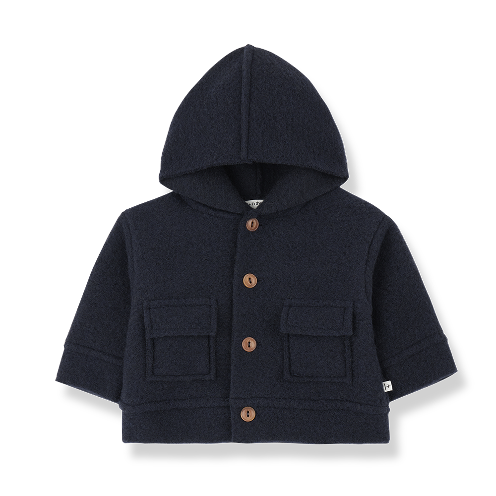One More In The Family Hooded Dark Blue Jacket