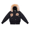 Ellabee Layla Canvas Pom-Pom Black Gold Fox Bomber