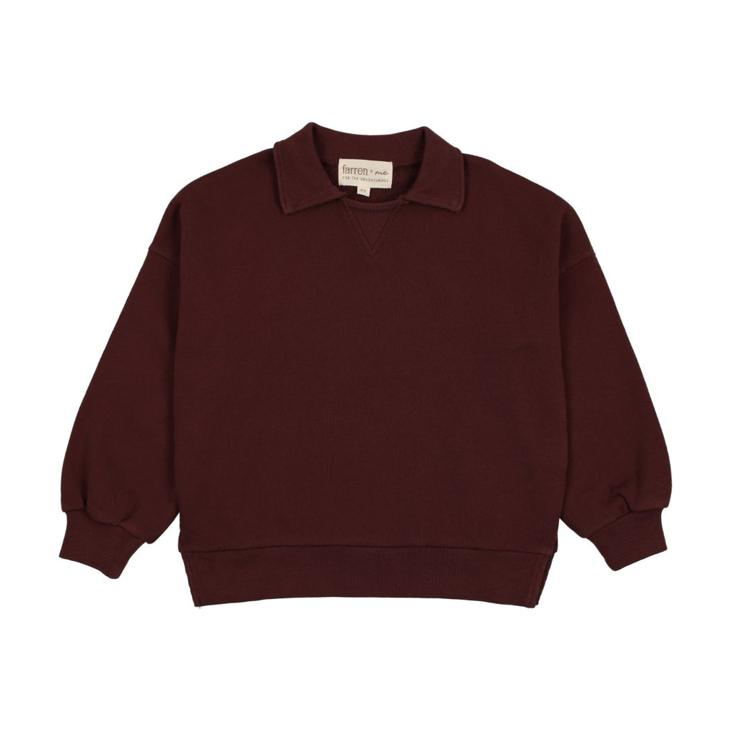 Farren and Me Polo Washed Burgundy Sweatshirt