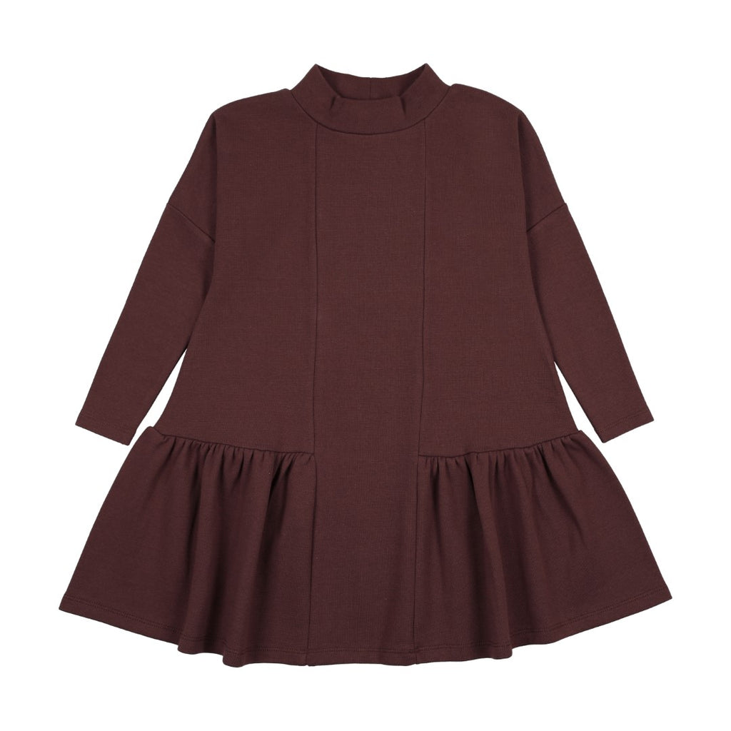 Farren and Me Low Waisted Mockneck Washed Burgundy Dress