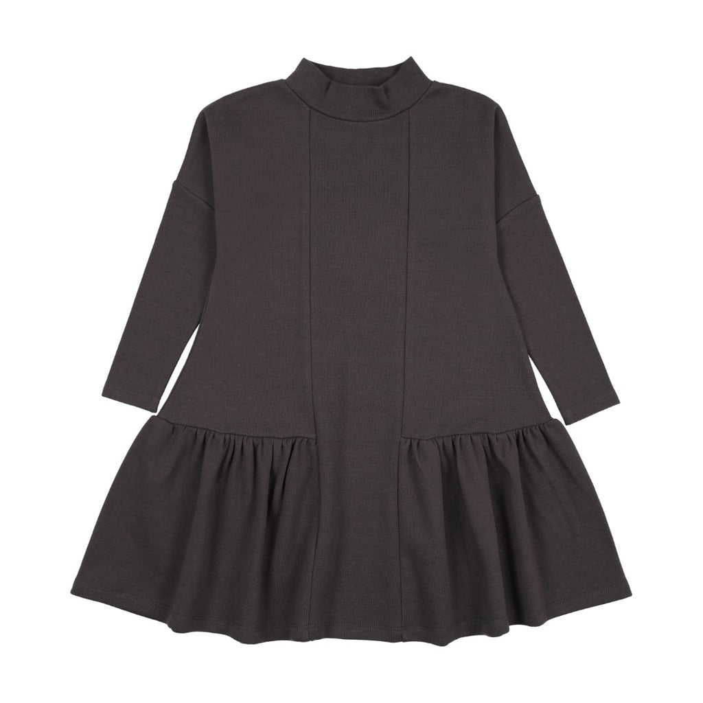 Farren and Me Low Waisted Mockneck Washed Black Dress