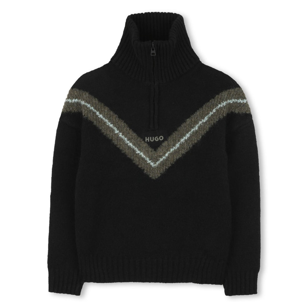 Hugo Half Zip Black Sweatshirt