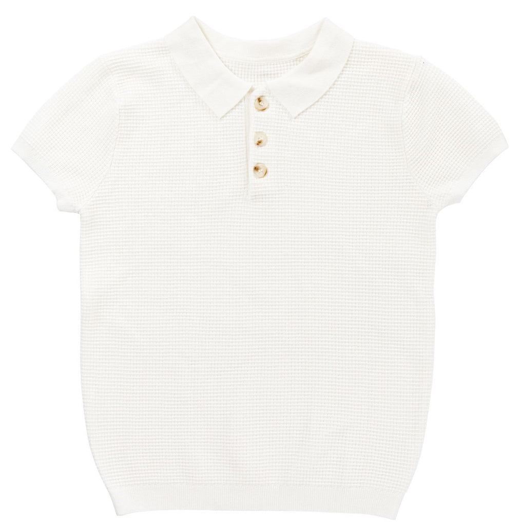 Klai Waffle Knit White Sweater