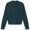 Gem Furry Scalloped Teal Sweater