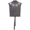 Gem Intarsia Tie Back Grey/Cream Vest