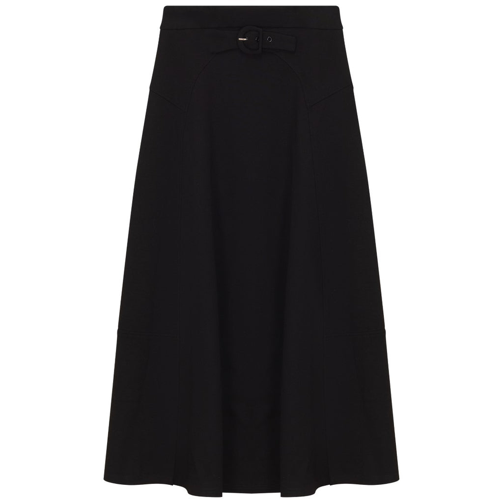 Gem Front Buckle Black Skirt