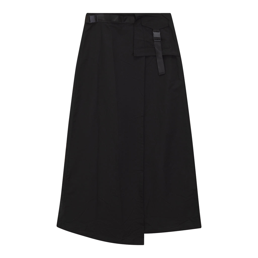 G Degree Cargo Pocket Black Parachute Skirt