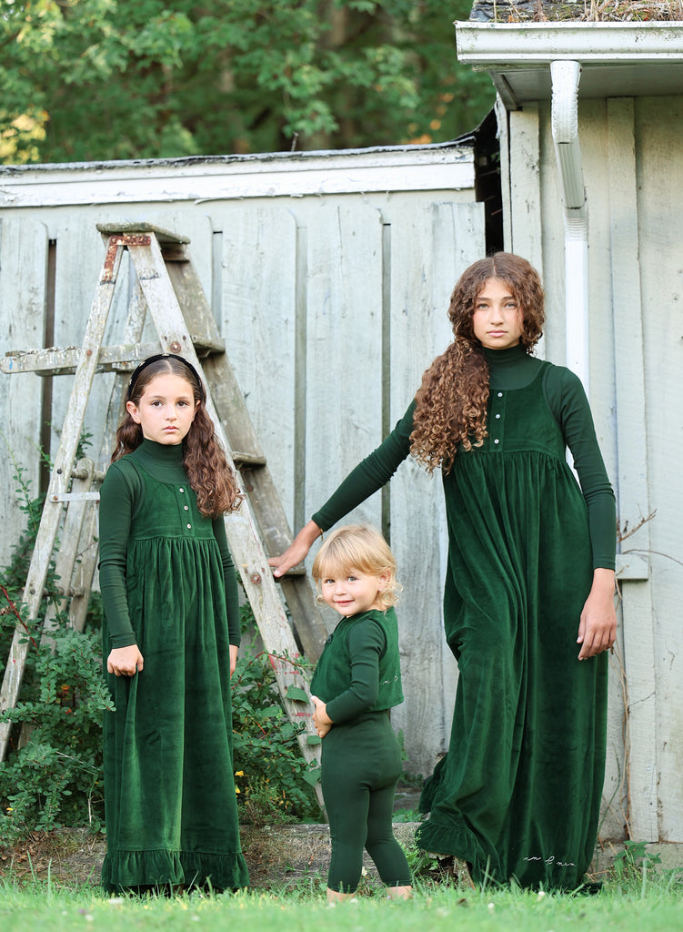 Ann of Nan Velour Baby Green Vest w/ Footie