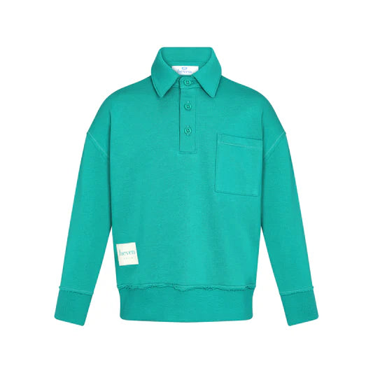 Heven Child Boys Polo Green Sweatshirt H41
