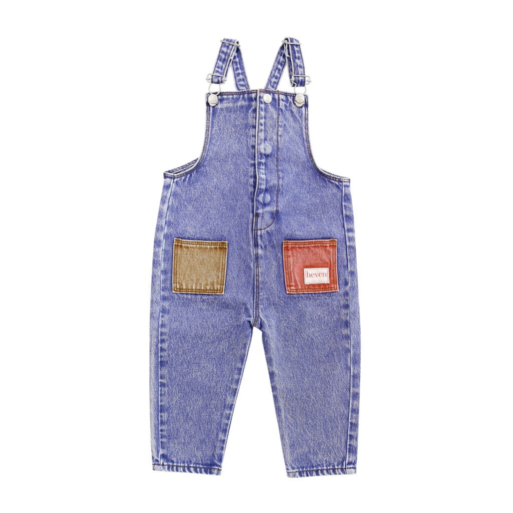 Heven Child Pocket Pink Denim Overalls H53
