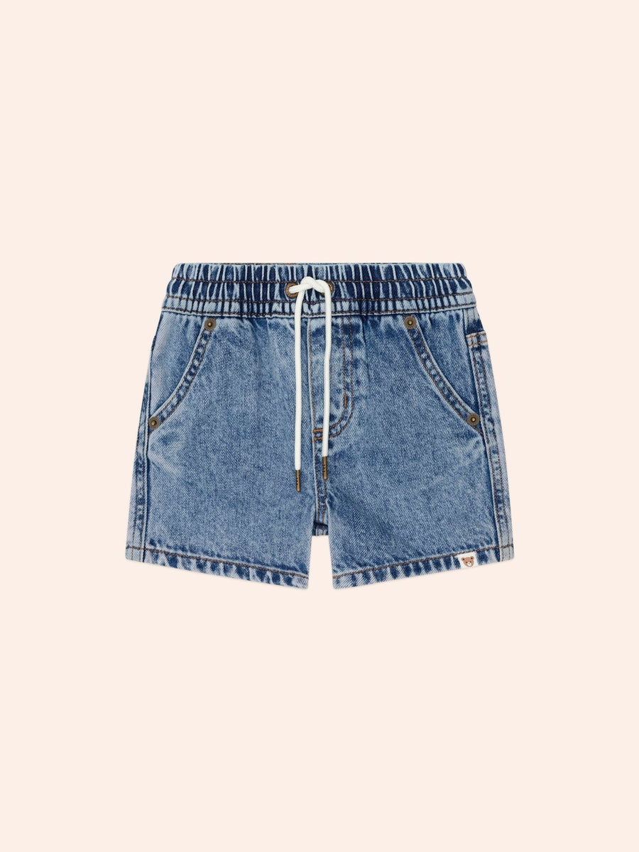 HELINOX  DECO&BEACH ミニ ネイビー デニム キッズ Huxbaby Dreamy Denim Blue Short | Macaroni Kids
