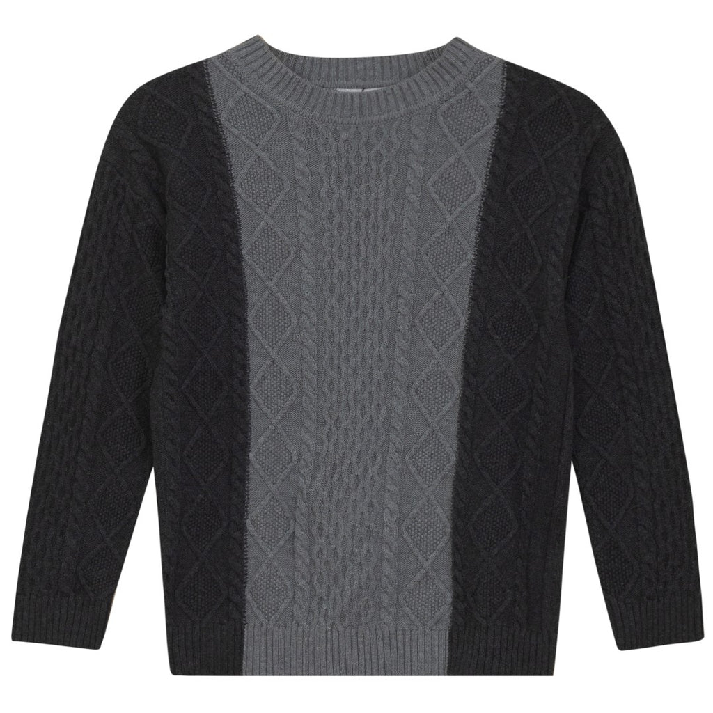 Blumint Cable Blocked Grey Sweater