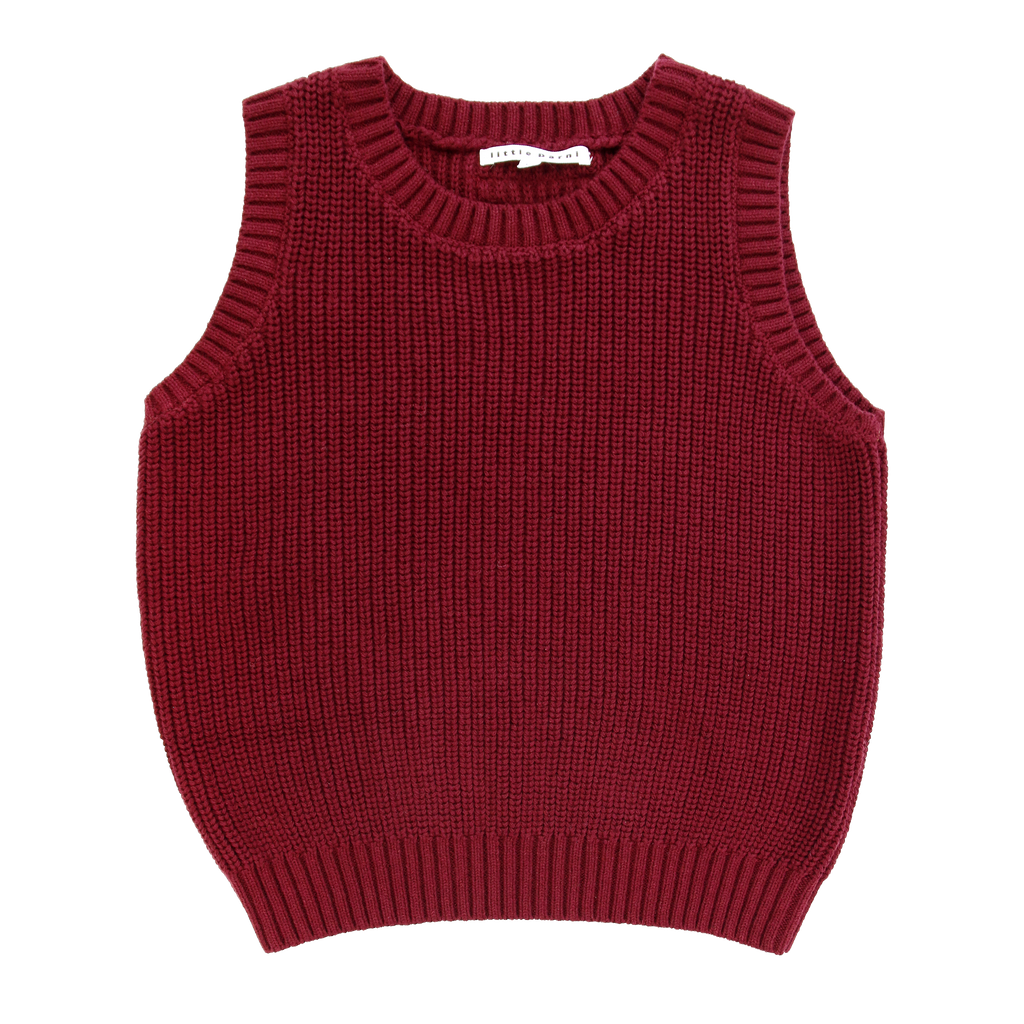 Little Parni Knit Burgundy Vest K556