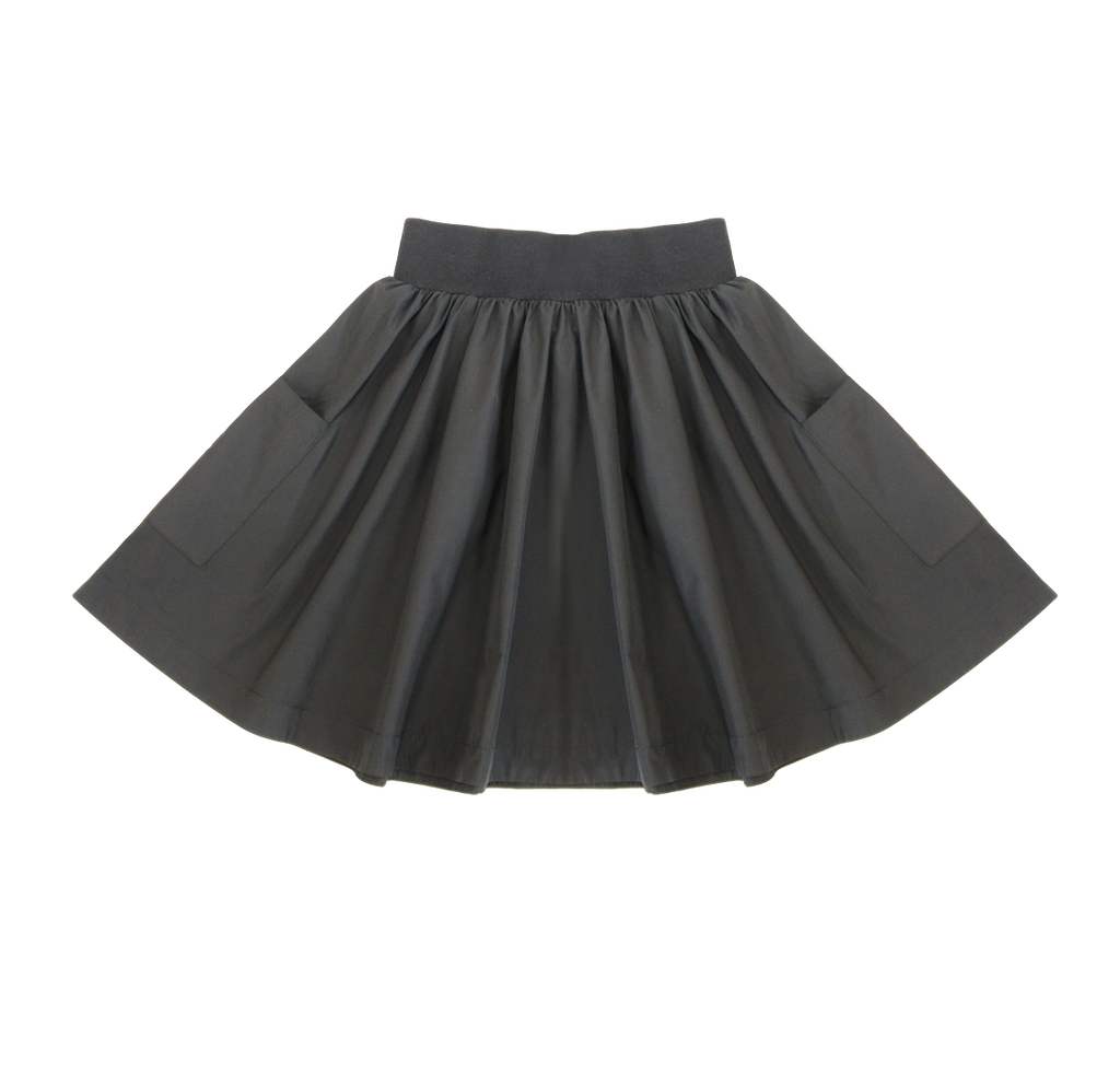 Little Parni Taffeta Black Skirt K557