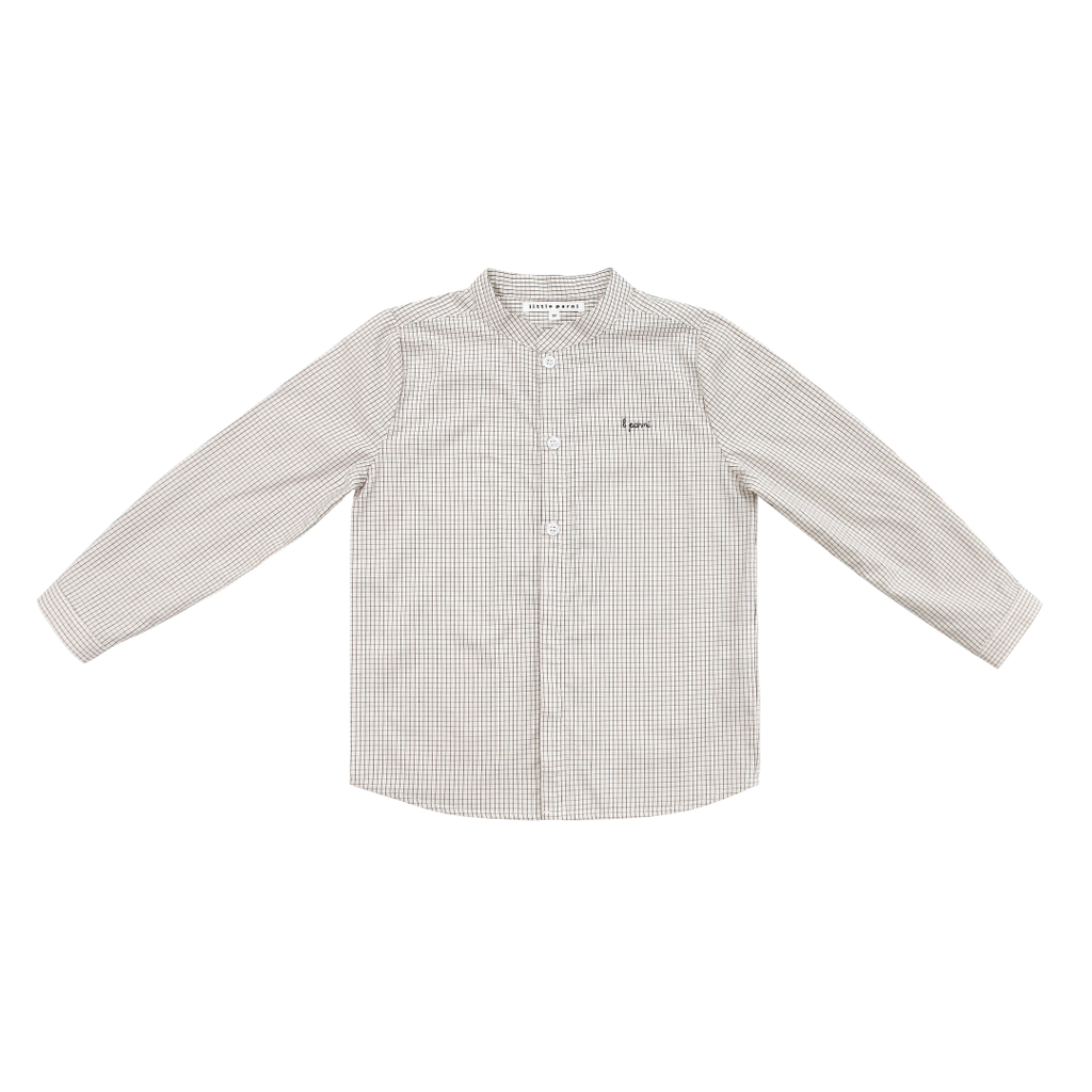 Little Parni Boys Tattersall Burgundy/Black Shirt K561