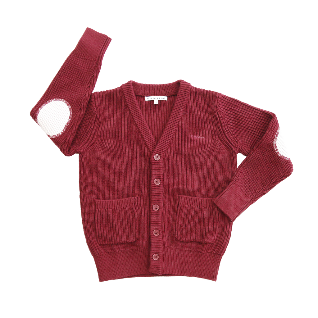 Little Parni Burgundy Cardigan K584 NO PATCHES