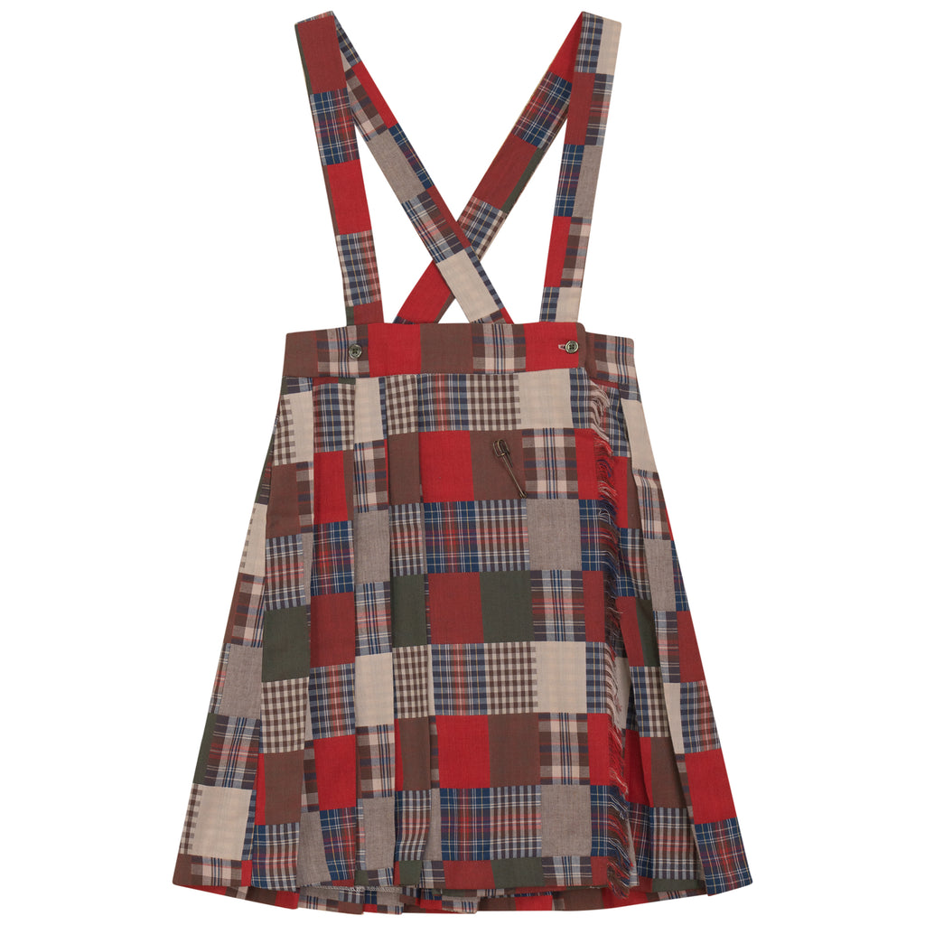 Kix Patch Plaid Green Skirt