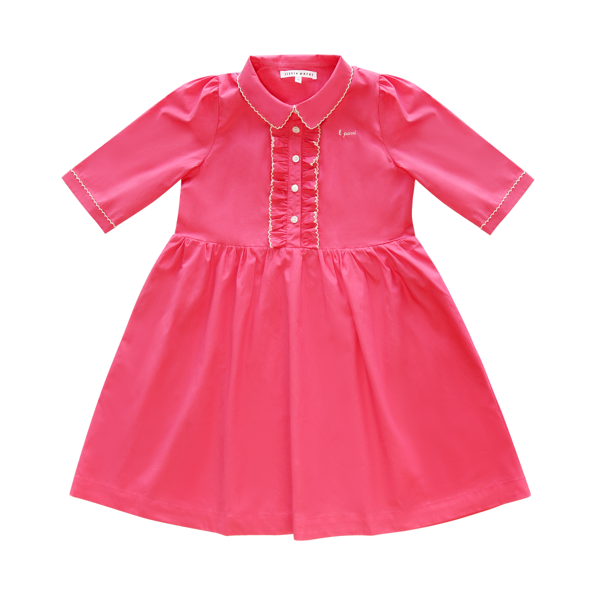 strapless open back dress Little Parni Pico Long Sleeves Pink Dress K646