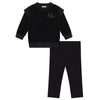 Kix Rib Edge Velour Black Girl Set