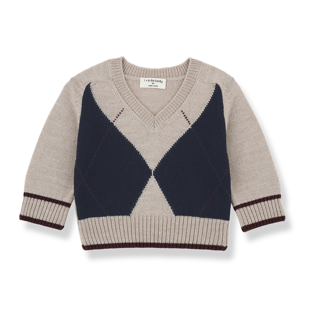 One More In The Family Argylle Tortora Pullover