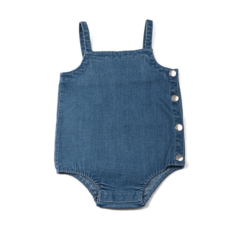 Bopop Denim Snap Collection Romper Blue