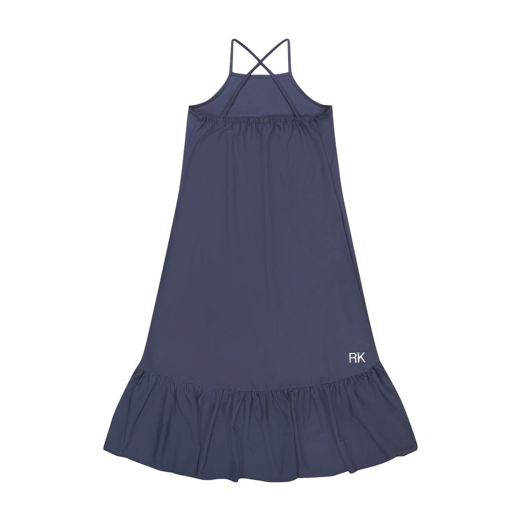 Retrokid Mae Criss Cross Maxi Navy Dress