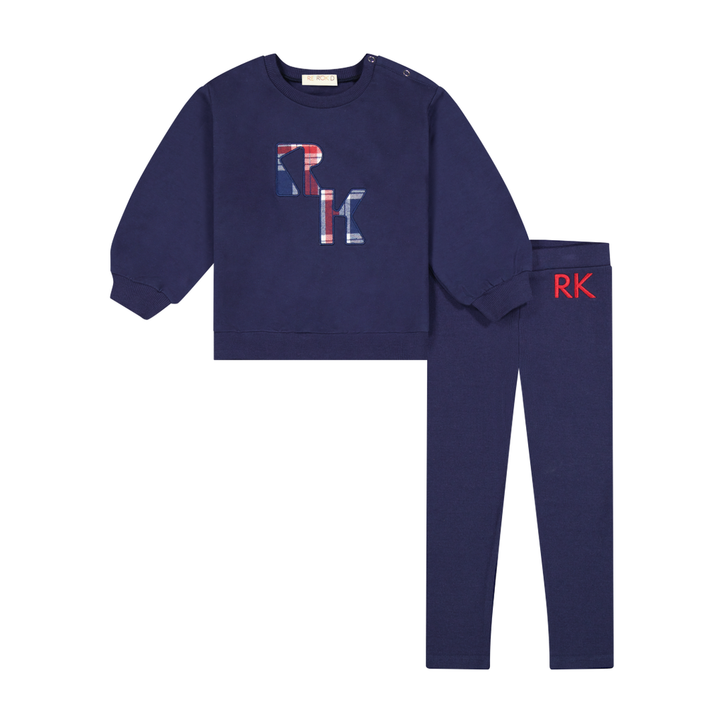 Retrokid Miles Plaid Baby Boy Navy Set