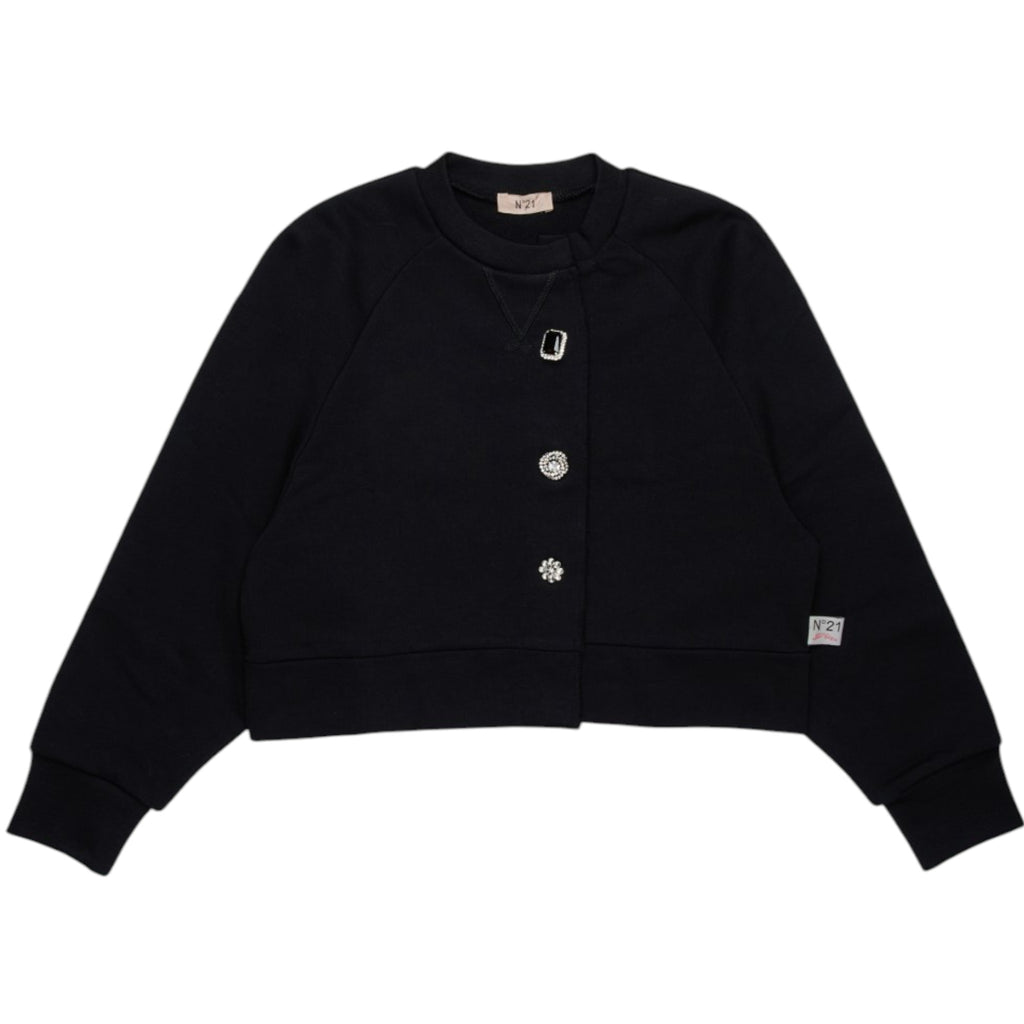 No. 21 Black Felpa Bomber Sweatshirt
