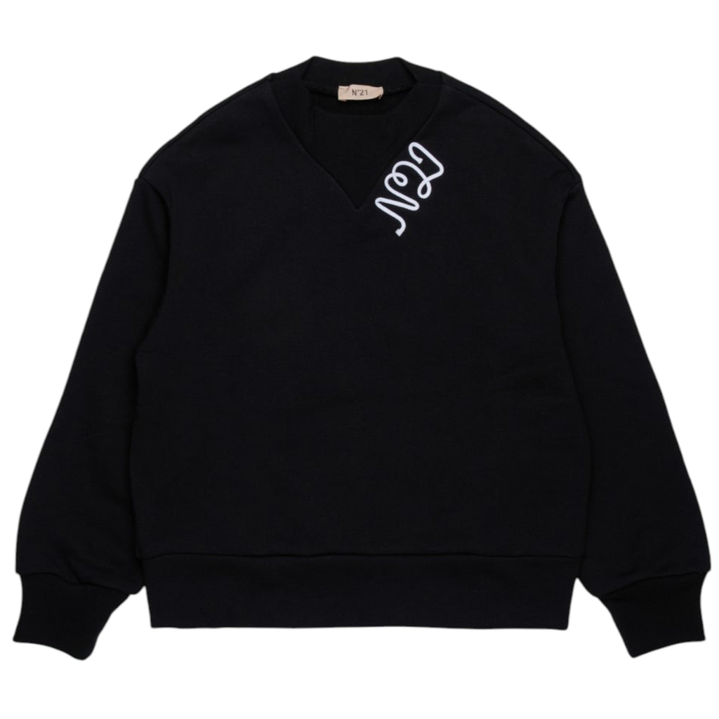 No. 21 Black Felpa Sweatshirt