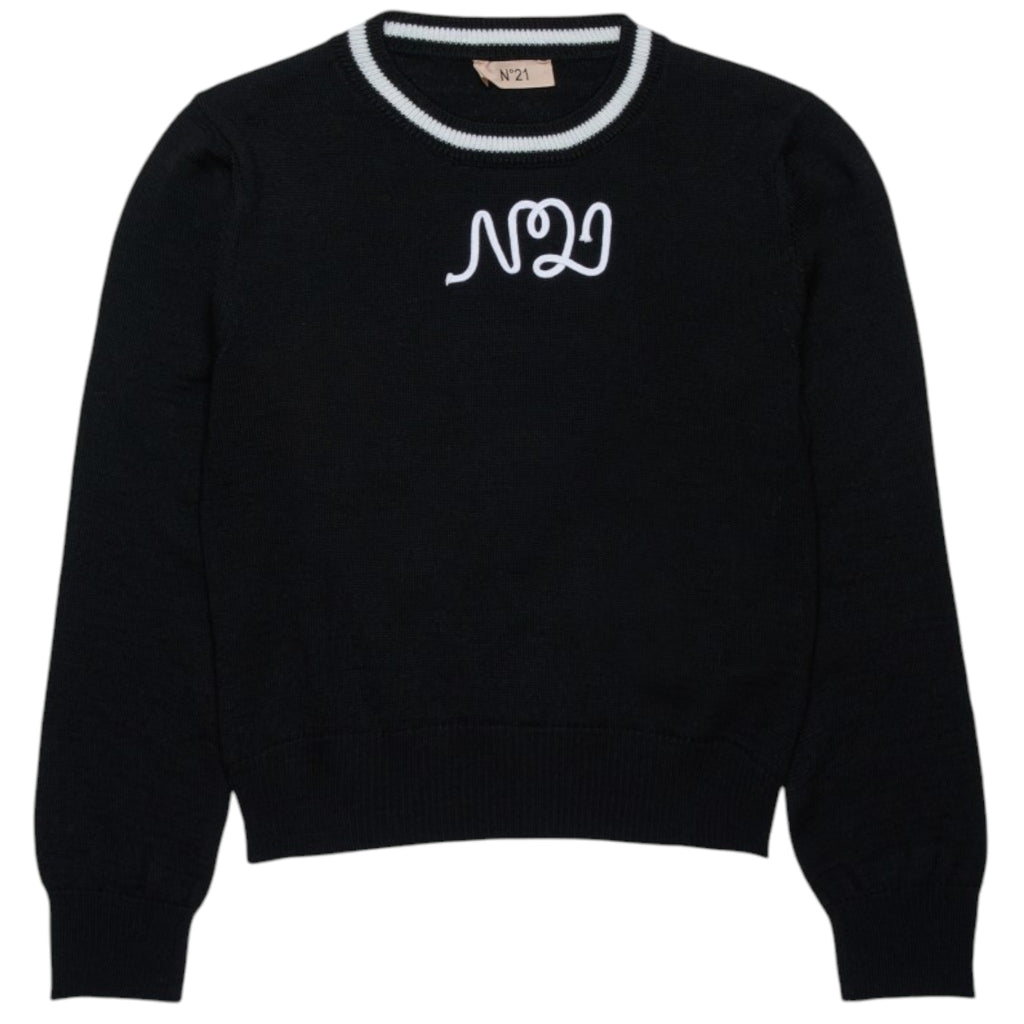 No. 21 Black- White Maglia Sweater