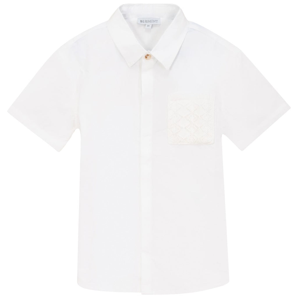 Blumint Crochet Pocket Cream Shirt