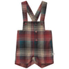 Mini P Button Detail Plaid Blue/Brick Overall