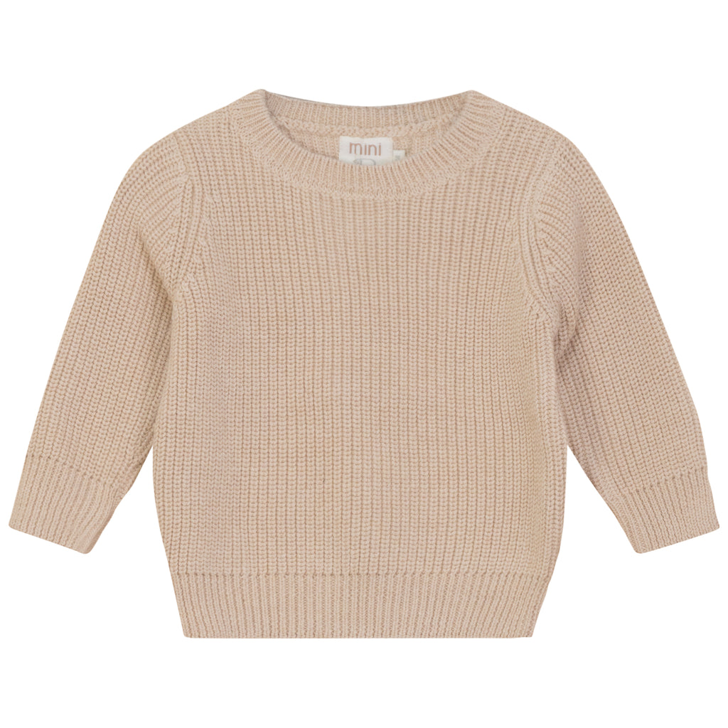 Mini P Beige Chunky Sweater