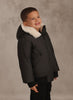 Raygo Boys Black Coat with White Fur