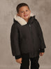 Raygo Boys Black Coat with White Fur