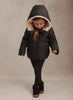 Raygo Embroidered Bow Girl Black Coat