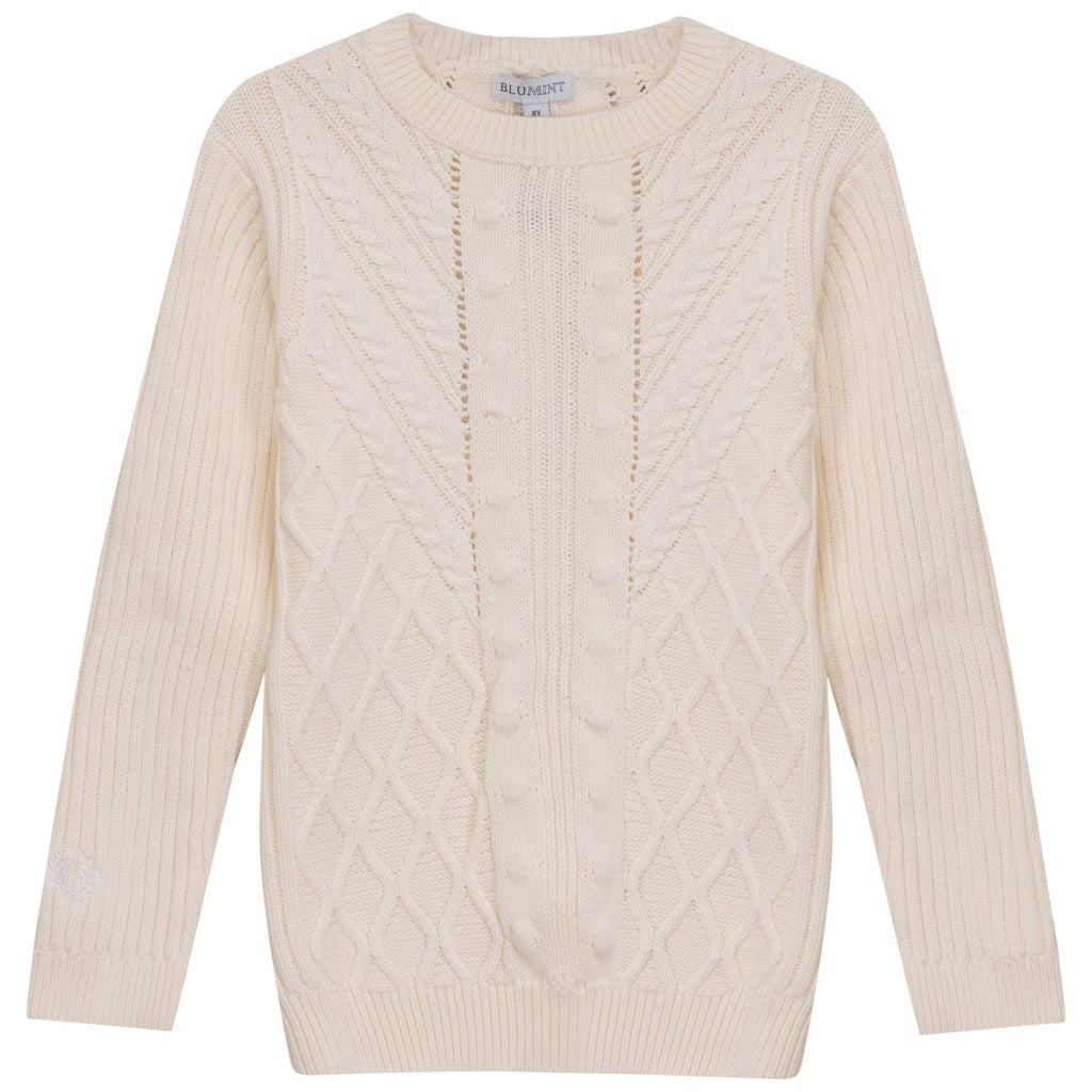 Blumint Cable Knit Cream Sweater