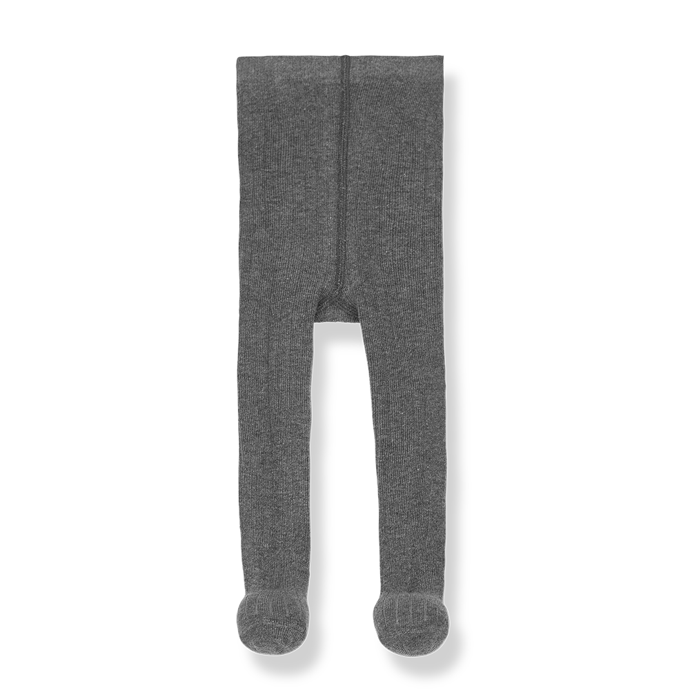 One more in the family ribbed tights grey Footie