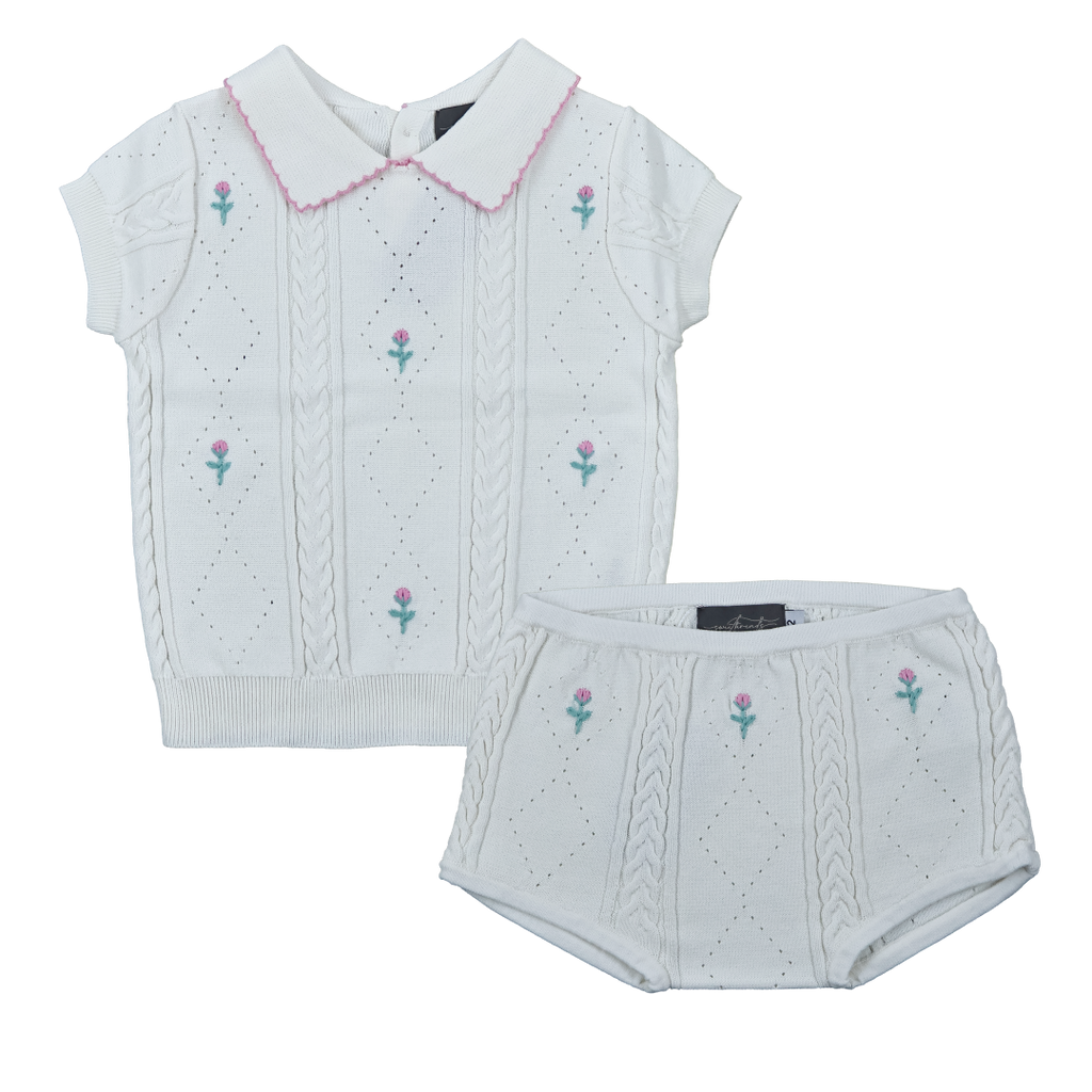 Sweet Threads Sandra Romper Set Ivory