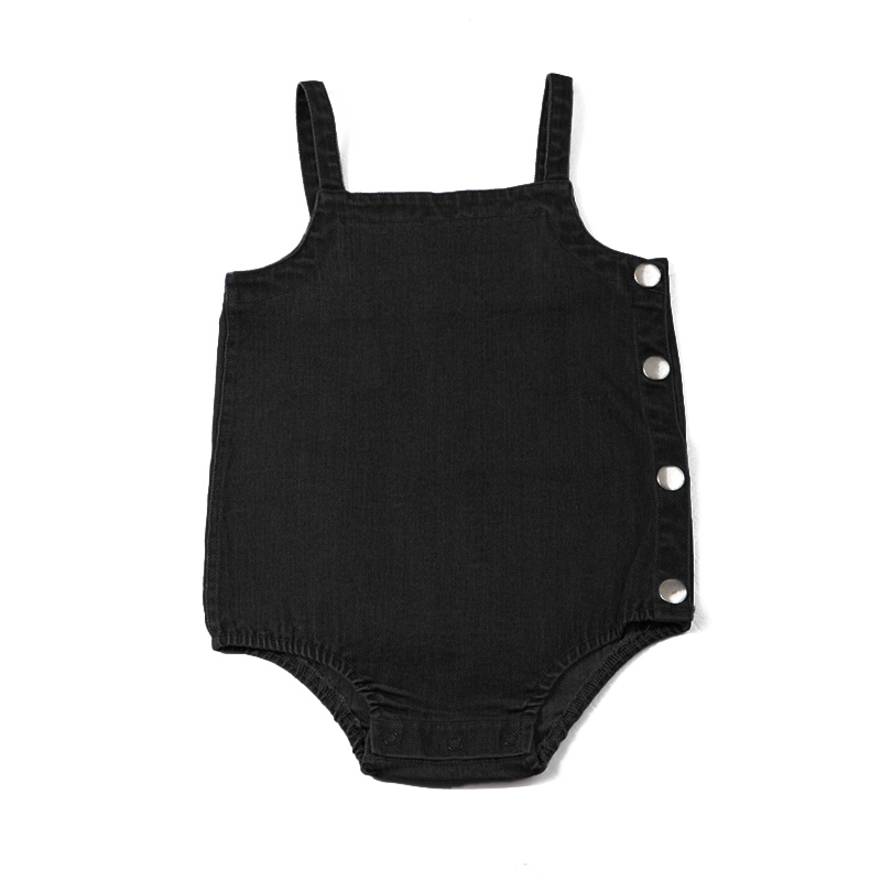 Bopop Denim Snap Collection Romper Black