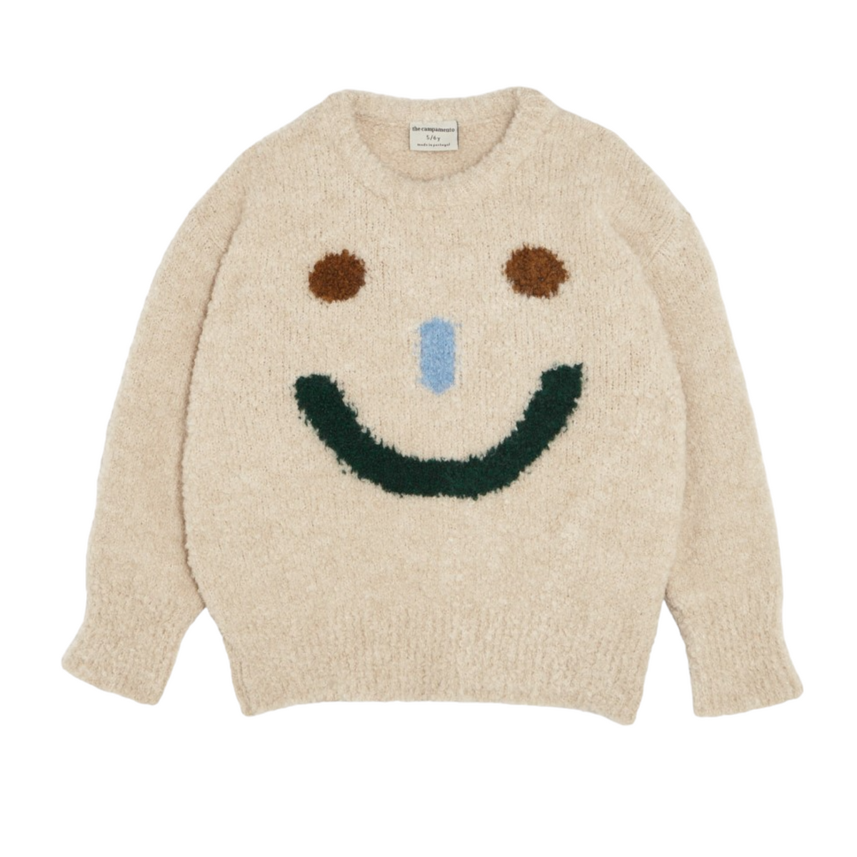 The Campamento Ecru Happy Face Kids Sweater | Macaroni Kids