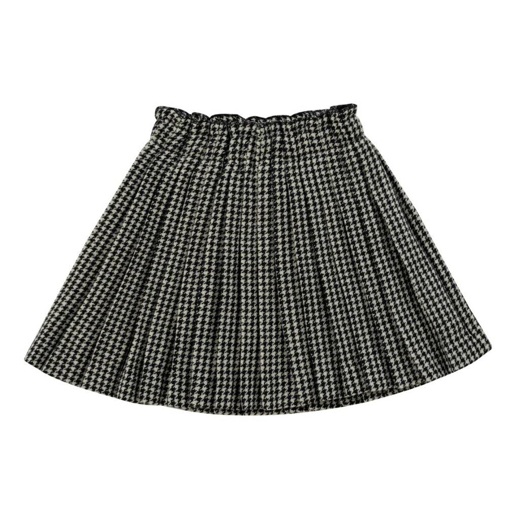 Klai Pleat Houndstooth Grey Skirt