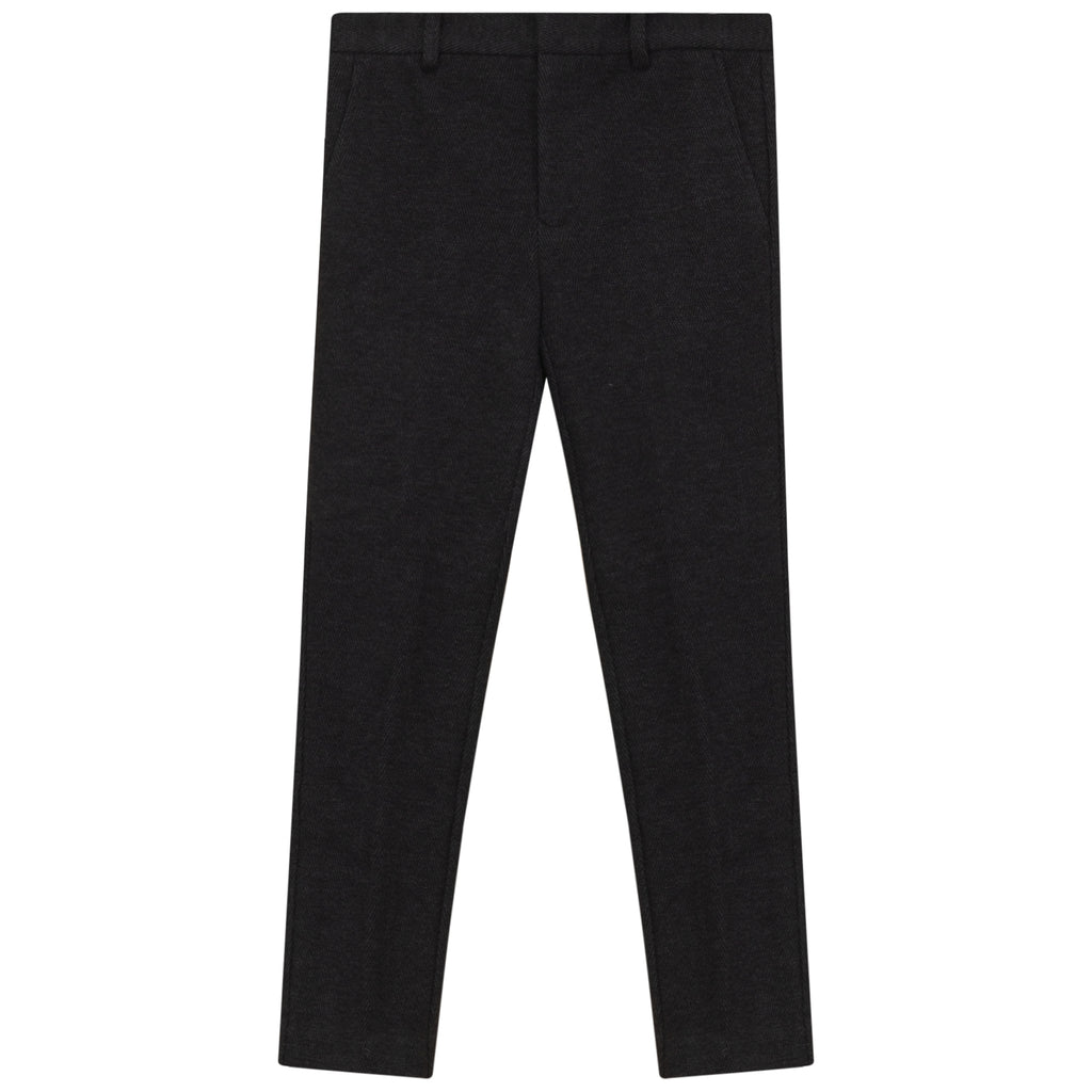 Mann Charcoal Herringbone Long Pants