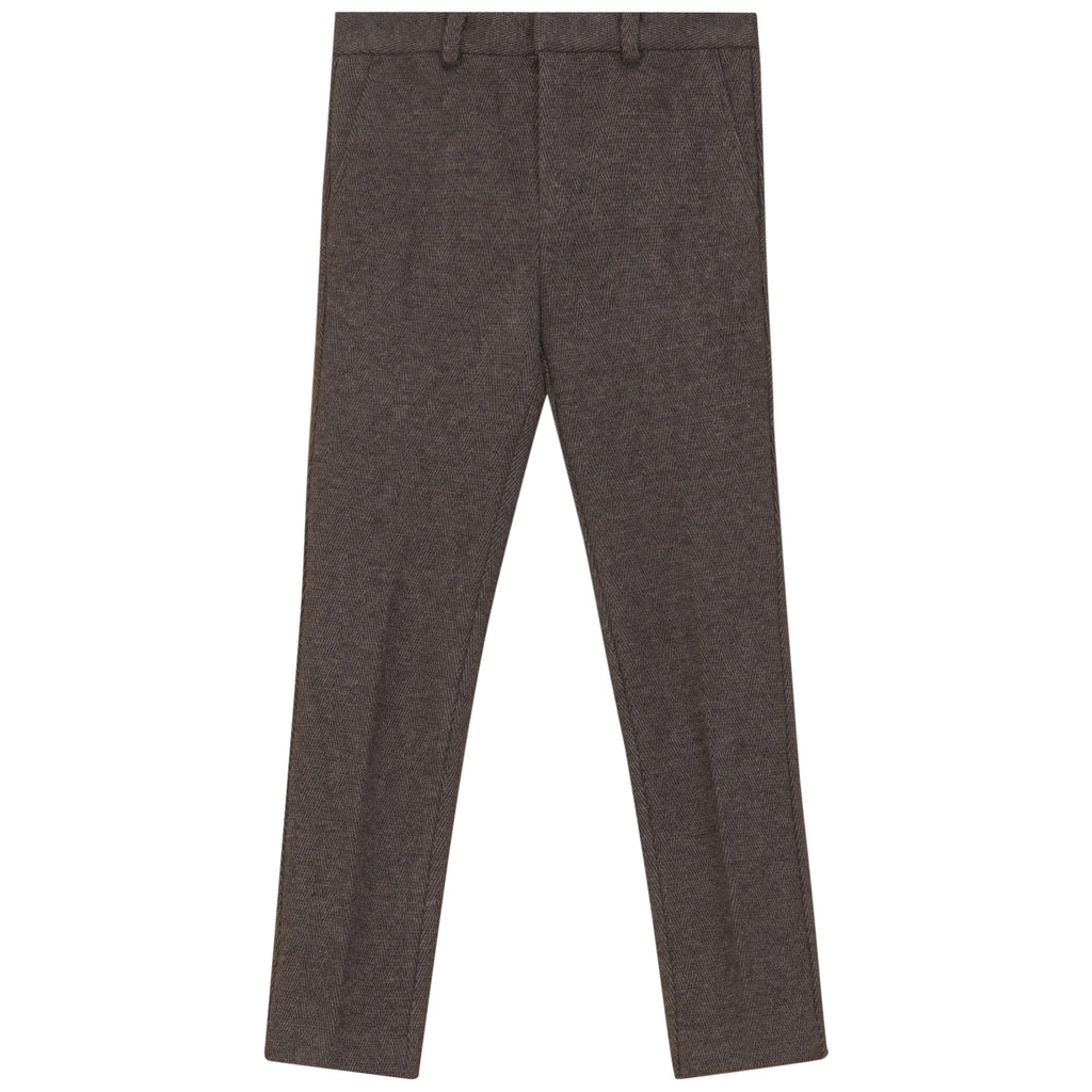 Mann Coffee Herringbone Long Pants