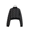 Twinset Mockneck Nero/ Micro Logo Off White Sweater