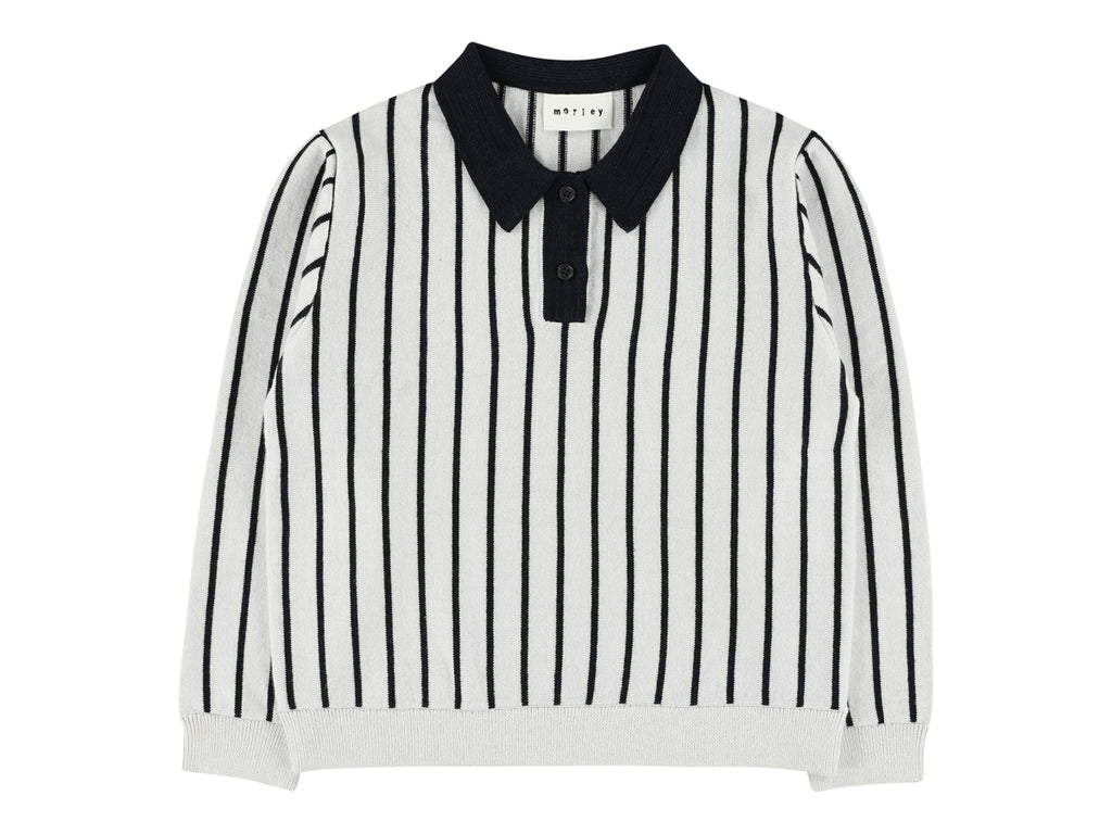 Morley Boys Knitted Chalk/Black Polo