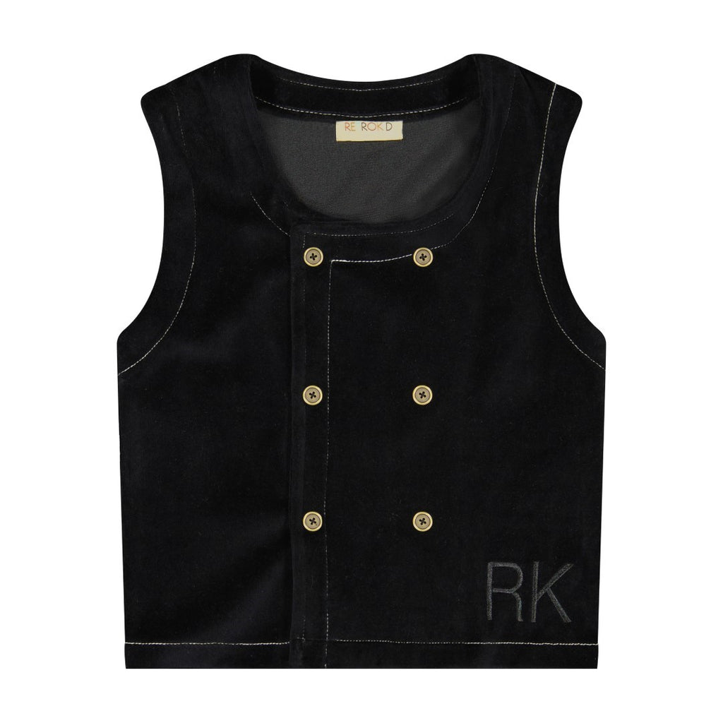 Retrokid Vince Boys Velvet Black Vest
